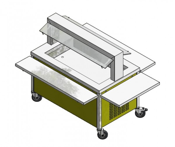 GN 4/1 850 mm - Speisenausgabewagen für Schulspeisung - kalt